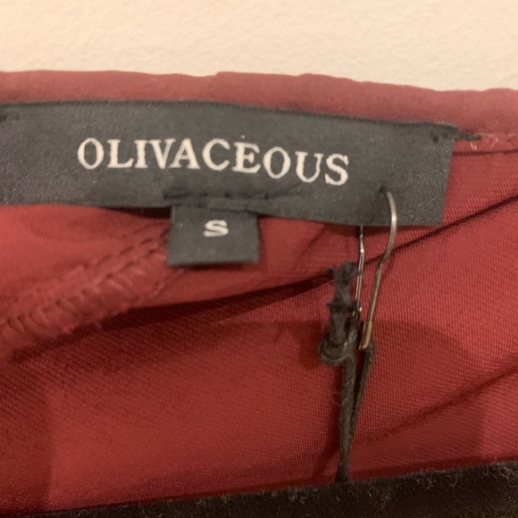 Olivaceous Wine Tie in Front Top - Picture 3 of 4